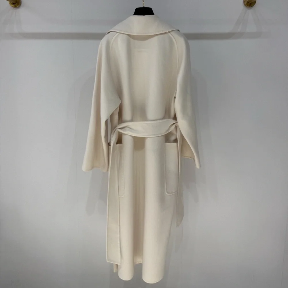 Authentic Max Mara Cream Belted Coat - Picture 2 of 8